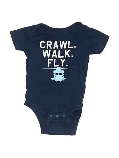 Pre-owned Little Star Babies' Short Sleeve Onesie In Blue