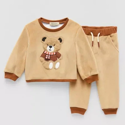 Little Stitch Baby Boys 2-pc. Pant Set In Brown