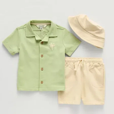 Little Stitch Baby Boys 3-pc. Short Set In Green