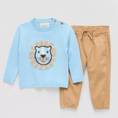 Little Stitch Lion Baby Boys 2-pc. Pant Set In Blue