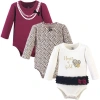 Little Treasure Babies'  3pk Long Sleeve Bodysuits In Multi