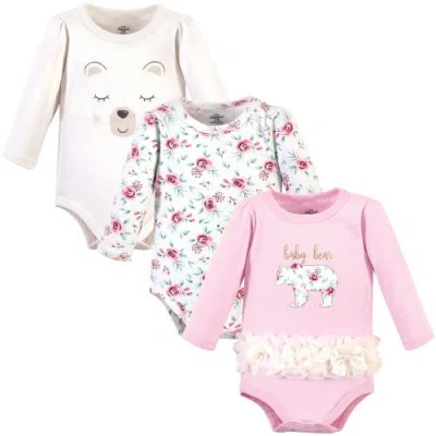 Little Treasure Babies'  3pk Long Sleeve Bodysuits In Multi