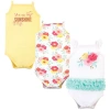 Little Treasure 3pk Sleeveless Bodysuits In Multi