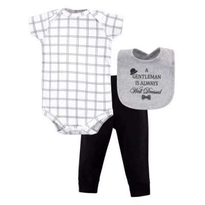 Little Treasure Babies'  Bodysuit, Pant And Bib In Black