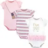 Little Treasure Babies'  Breathable Cotton Bodysuits In Pink