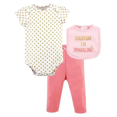 Little Treasure Babies'  Coordinated Bodysuit, Pant, And Bib Collection In Multi