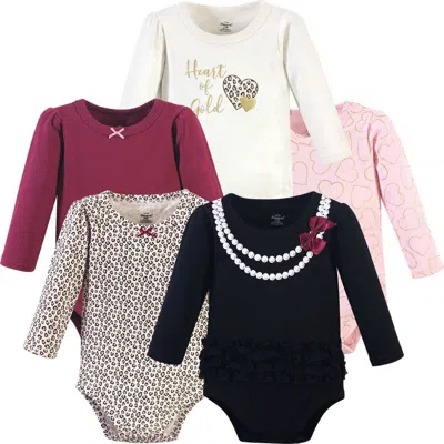 Little Treasure Babies'  Essential 5-pack Long-sleeve Bodysuits In Multi