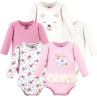 Little Treasure Babies'  Essential 5-pack Long-sleeve Bodysuits In Pink