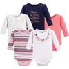 Little Treasure Essential 5-pack Long-sleeve Bodysuits In Multi