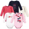Little Treasure Babies'  Essential 5-pack Long-sleeve Bodysuits In Multi