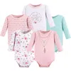 Little Treasure Essential 5-pack Long-sleeve Bodysuits In Multi