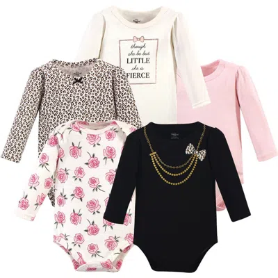 Little Treasure Babies'  Essential 5-pack Long-sleeve Bodysuits In Multi