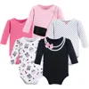 Little Treasure Babies'  Essential 5-pack Long-sleeve Bodysuits In Multi