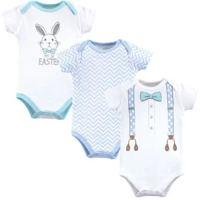 Little Treasure Babies'  Everyday Cotton Snapsuits In Blue