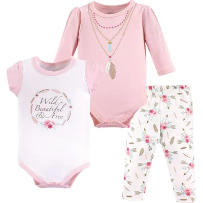 Little Treasure Babies'  L And S, S And S Bodysuit And Pant In Pink
