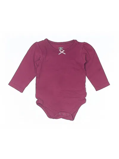 Pre-owned Little Treasure Babies' Long Sleeve Onesie In Burgundy