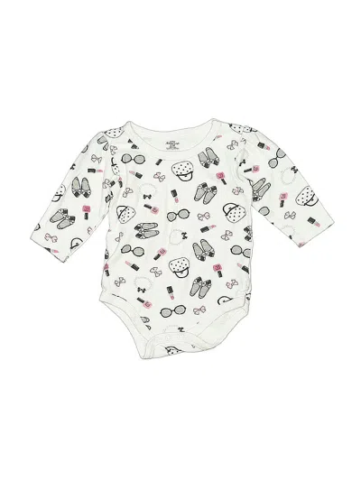 Pre-owned Little Treasure Babies' Long Sleeve Onesie In White