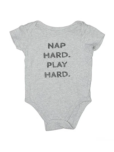 Pre-owned Little Treasure Babies' Short Sleeve Onesie In Gray