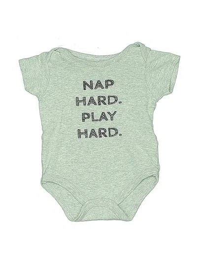 Pre-owned Little Treasure Babies' Short Sleeve Onesie In Green