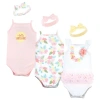 Little Treasure Sleeveless Bodysuit And Headband Set In Multi