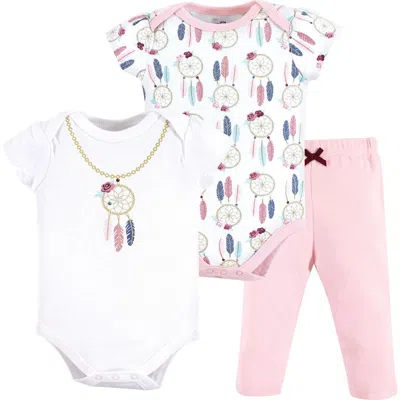 Little Treasure Babies'  Soft Cotton Two-piece Outfit Bodysuit & Pants In Pink