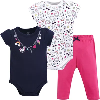 Little Treasure Babies'  Soft Cotton Two-piece Outfit Bodysuit & Pants In Multi