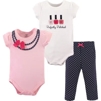 Little Treasure Babies'  Soft Cotton Two-piece Outfit Bodysuit & Pants In Multi