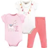Little Treasure Soft Cotton Two-piece Outfit Bodysuit & Pants In Multi