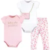 Little Treasure Babies'  Soft Cotton Two-piece Outfit Bodysuit & Pants In Multi