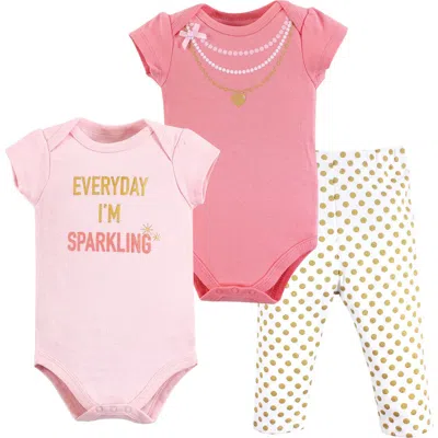 Little Treasure Babies'  Soft Cotton Two-piece Outfit Bodysuit & Pants In Multi