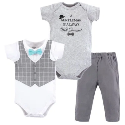Little Treasure Babies'  Soft Cotton Two-piece Outfit For Little Gentlemen In Gray