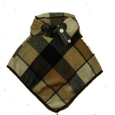 Pre-owned Little Trendsetter Kids' Girls Tan Black Plaid Poncho In Brown