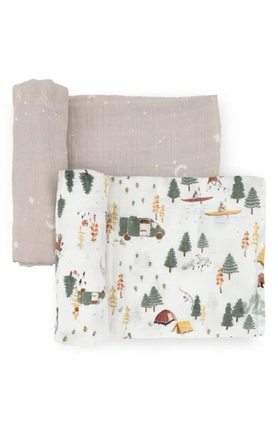 Little Unicorn 2-pack Organic Cotton Muslin Swaddle Blanket In Multi