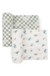 Little Unicorn 2-pack Organic Cotton Muslin Swaddle Blanket In Multi