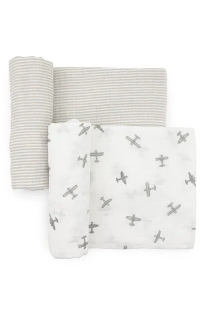 Little Unicorn 2-pack Organic Cotton Muslin Swaddle Blanket In White