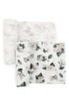 Little Unicorn 2-pack Organic Cotton Muslin Swaddle Blanket In White