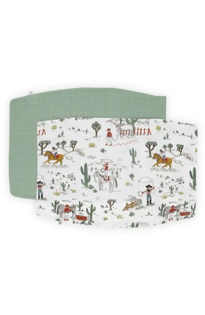 Little Unicorn 2-pack Cotton Muslin Pillowcase In Multi