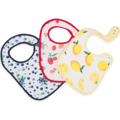 Little Unicorn Kids'  3-pack Classic Cotton Muslin Bibs In Berry Lemonade