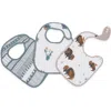 Little Unicorn 3-pack Classic Cotton Muslin Bibs In Bison
