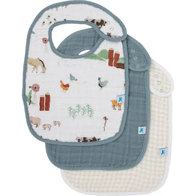 Little Unicorn 3-pack Classic Cotton Muslin Bibs In Farmyard