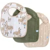 Little Unicorn Kids'  3-pack Classic Cotton Muslin Bibs In Llama Llama