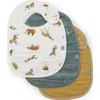 Little Unicorn Kids'  3-pack Organic Cotton Muslin Bibs In Brown
