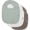 Little Unicorn Kids'  3-pack Organic Cotton Muslin Bibs In Green