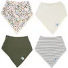 Little Unicorn Kids'  4-pack Fleece & Cotton Muslin Bandana Bib In Pressed Petals
