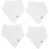 Little Unicorn Kids'  4-pack Fleece & Cotton Muslin Bandana Bib In White