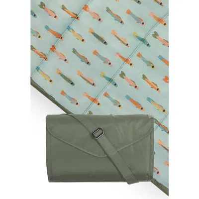 Little Unicorn '5 X 5 On-the-go' Foldable Outdoor Blanket In Green