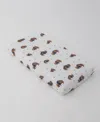 Little Unicorn Baby Boys Printed Cotton Muslin Crib Sheet In Dino Friends Print