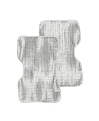 Little Unicorn Baby Girls And Baby Boys Cotton Muslin Baby Burp Cloth, Pack Of 2 In Gray Stripe