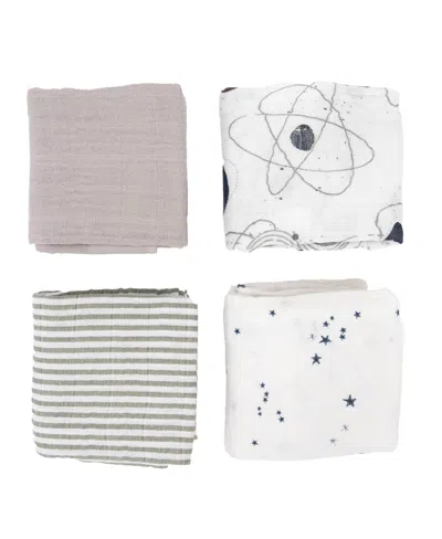 Little Unicorn Baby Girls And Baby Boys Cotton Muslin Baby Squares, Pack Of 4 In Planeatary