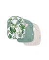 Little Unicorn Baby Printed Muslin Classic Bib, Pack Of 3 In Tropical Leaf